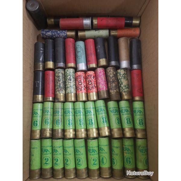 Lot de cartouches anciennes calibre 12