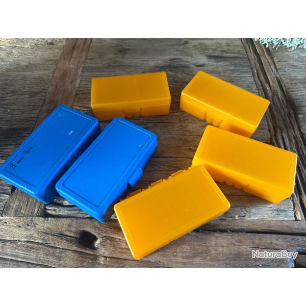 6 bo�tes rangement de 50 cartouches 9mm para�videmment, bo�tes vides sans Munitions