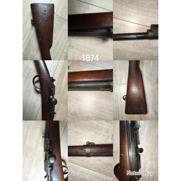 Lot de fusils Chassepot/Gras modifis chasse - Calibre 20 FFI