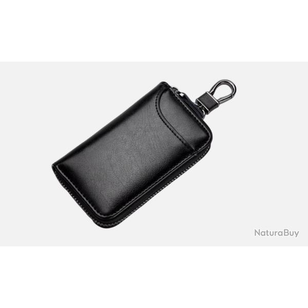 �tui Porte-Cl�s Cuir v�ritable Pochette Multifonction Carte cl�s Monnaie Noir