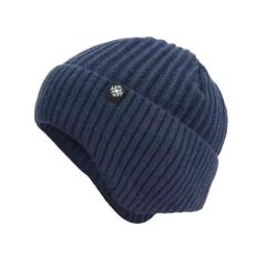 Bonnet Hiver Homme Tricoté Doublé Fausse Fourrure Ultra Chaud Anti-Froid, Cache-Oreilles Gris