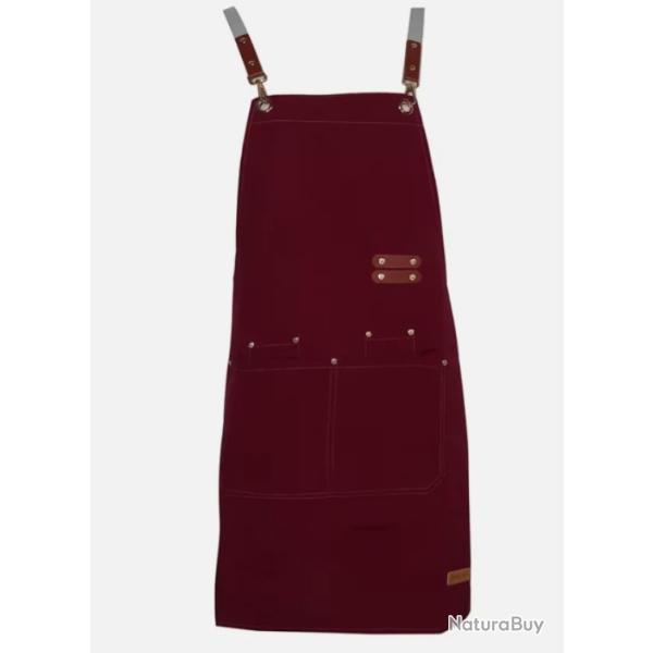 Tablier en Toile Impermable Polyvalent Avec Poches Cuisine Caf Fleuriste Rouge