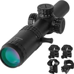 Lunette 1-5x24 Tactique R&eacute;ticule grav&eacute; Rouge/Vert Grand Angle Tube 30 mm Antichoc &Eacute;tanche Chasse