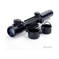 Lunette de Tir 3-9x32 R&eacute;ticule Lumineux Rouge Vert Rail 11/20mm Antichoc Antibu&eacute;e r&eacute;glage 1/4 MOA