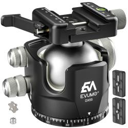 Rotule de Trépied Professionnel EVUMO DX55P Aluminium Rotule 55mm Charge 40kg Picatinny Arca Suisse