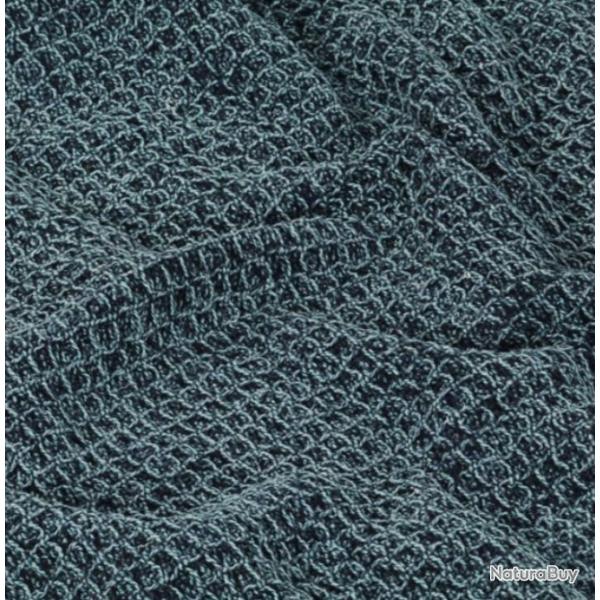 Couverture coton 220x250 cm bleu indigo douce dcorative