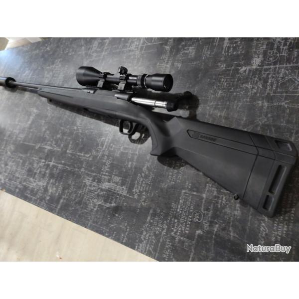 savage axis calibre 222rem + lunette +silencieux en parfait tat