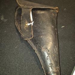 Etui cuir noir ww1 pour revolver. Lefaucheux.