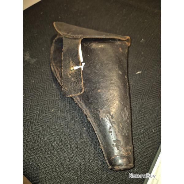 Etui cuir noir ww1 pour revolver. Lefaucheux.