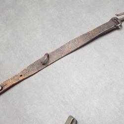 Bélière réglementaire en cuir pour le port du sabre suisse. Epoque 1850/70