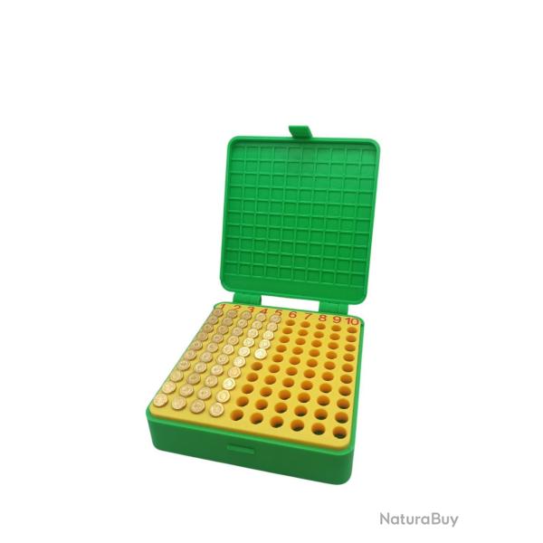boite a munitions 22Lr X100 pour match ou loisirs couleur verte