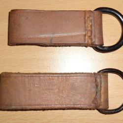 lot de 2 passants de ceinturon cuir fauve