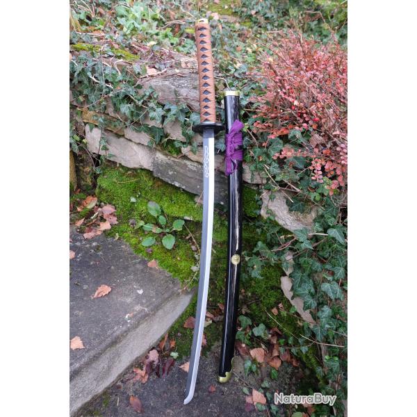Katana Inspir de Honebami Toushirou Lame en Acier Carbone Tsuba Mtal Fourreau Poigne Bois