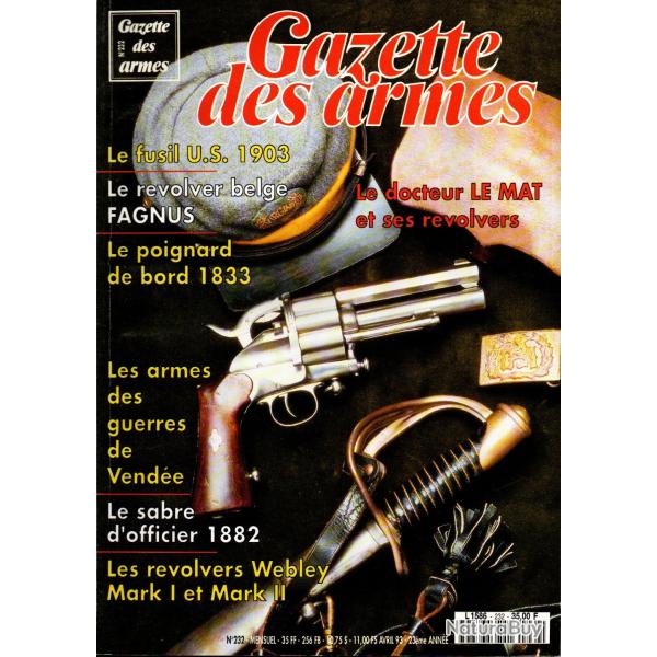 gazette des armes 232, le mat part 1, armes des guerres de vende, revolver belge fagnus,