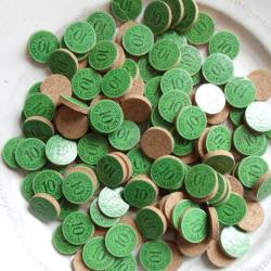 Lot de 100 rondelles liège en calibre 16, n°10.