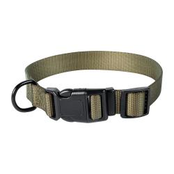 Collier polyester kaki r&eacute;glable 45cm