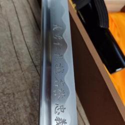 Livraison pour Noël KATANA  MARU GRAVURER DES 7 VERTUS DU BUSHIDO FORGÉ A LA MAIN EN ACIER 1095