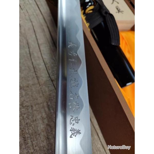 Livraison pour Nol KATANA  MARU GRAVURER DES 7 VERTUS DU BUSHIDO FORG A LA MAIN EN ACIER 1095