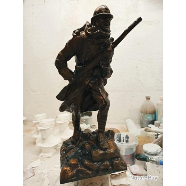 Statue de soldat poilu 1�re guerre 14/18 - 38 cm