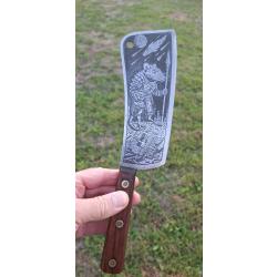 Couteau hachoir grav&eacute; unique par NATADUM