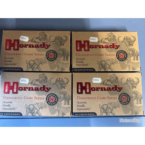 Lot 4 bo�tes Hornady 9,3x62 286 gr SP-RP