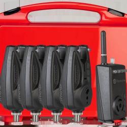 Coffret 4 D&eacute;tecteur De Touche Carpsounder Age Pro + Centrale. AGEPRO-BK-FS4