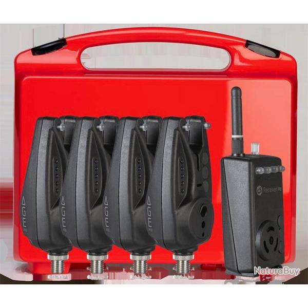 Coffret 4 Dtecteur De Touche Carpsounder Age Pro + Centrale. AGEPRO-BK-FS4