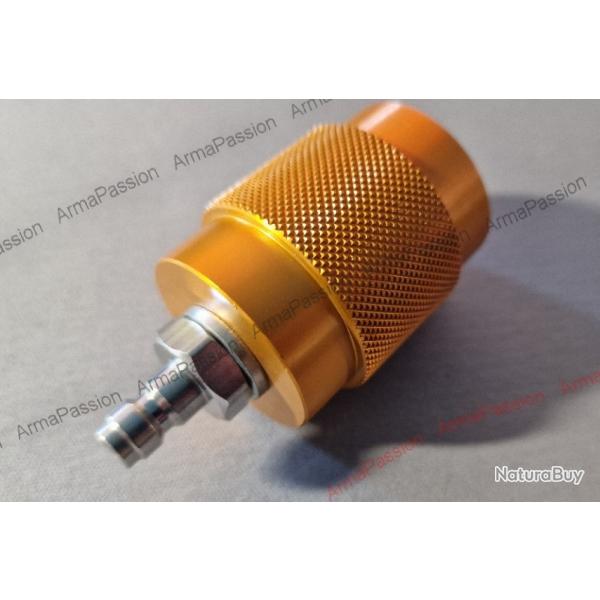 Adaptateur PCP 300 bars pour cylindre de pistolet de comptition  plomb 4.5 et compresseur