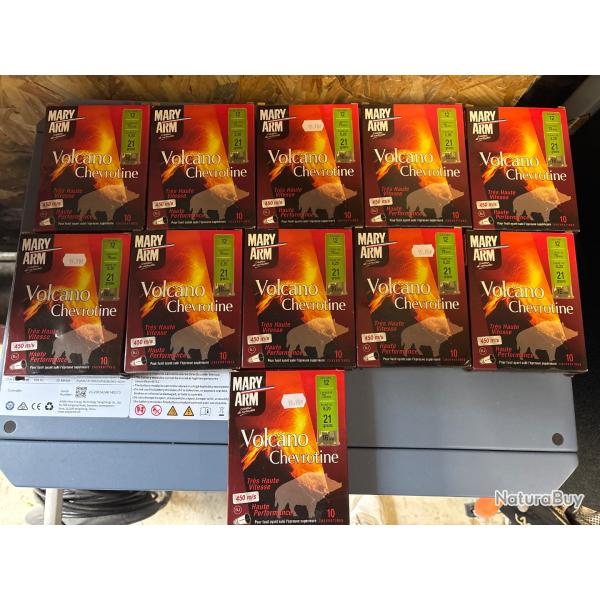 Lot 11 botes Mary Arm Volcano Chevrotine calibre 12/70 21 grains
