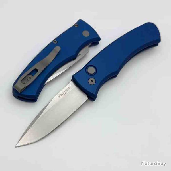 Couteau Automatique Pro-Tech Duke 2 Lame Acier CPM-Magnacut Manche Alu Bleu USA PTKDUKE2101BLUE