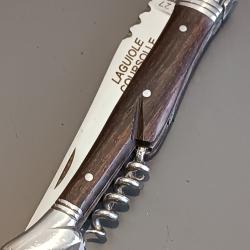 COUTEAU LAGUIOLE COURSOLLE, THIERS, manche BOIS, guilloché.