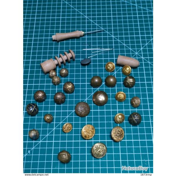 Lot boutons et cousette, France, USA, Allemagne, grande Bretagne