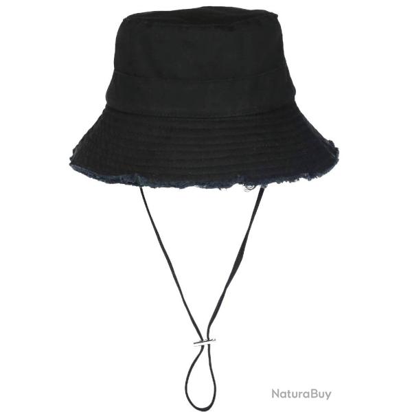 Chapeau Bob Noir en Coton Prestige Urban avec Ficelle Myxjack Taille unique Noir