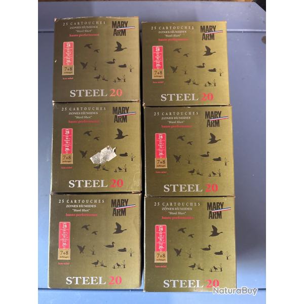 Lot 150 cartouches Mary Arm calibre 28/70 plomb 7+8