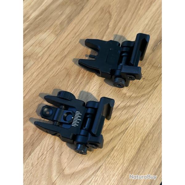 Hausse et guidon flip up UTG pour AR15