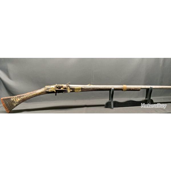 ANCIEN FUSIL A SILEX TRADITIONNEL DU MAGHREB "MOUKHALA" XIX SIECLE, Maroc, Afrique, Tufek, Jezail