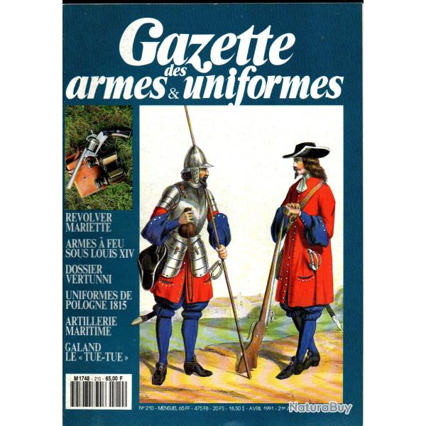 gazette des armes et uniformes 210, r�volver mariette � broche, galand tue-tue, figuriniste
