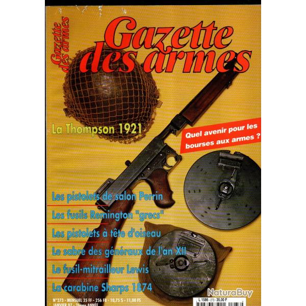 gazette des armes 273 thompson 1921, sharps 1874, pistolets perrin de tir de salon, fm lewis part 1