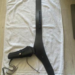 Holster et ceinture western cuir noir neuf