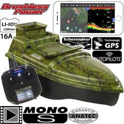 Bateau Amorceur Anatec Monocoque S Camou Oak Lithium 16A Brushless DE-SR07 Autopilote Fishing Robot