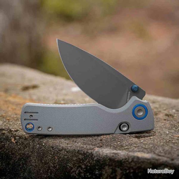 Couteau Pliant Vosteed Porcupine Lame Acier 14C28N Manche G10 Gris Top Liner Lock VOSA2612