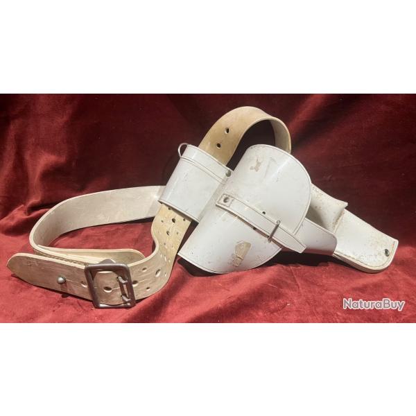Holster parade police avec ceinture en simili blanc sale  nettoyer petit prix