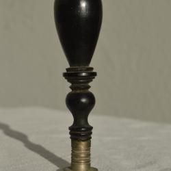 Cachet Sceau à cire ancien - ébène ou bois noirci - 19ème Siècle Monogramme