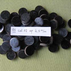 99  Bourres  carton noir  cal  12  &eacute;paisseur 4,5 mm