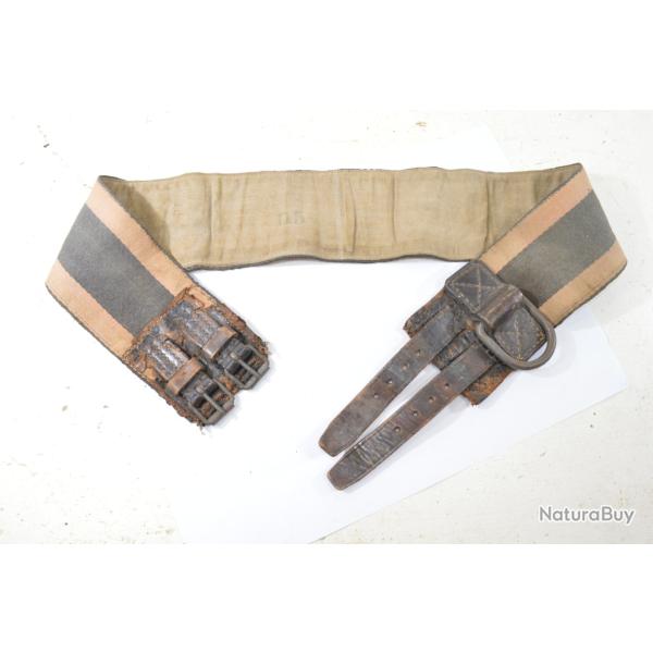 Ancien ceinturon Sapeur Pompiers toile. Collection uniforme 19e Sicle