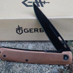 Couteau Gerber Affinity Copper Manche Cuivre/Acier Lame Acier D2 Black Framelock Clip