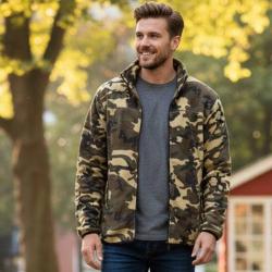 Veste polaire &agrave; imprim&eacute; camouflage pour homme