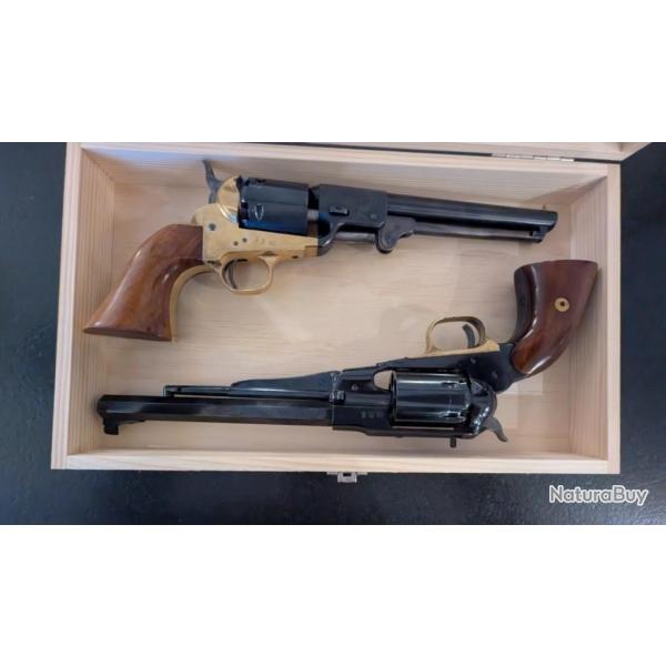 COFFRET DE PRESENTATION REVOLVER PISTOLET COLLECTION / EN BOIS MASSIF GRANDE DIMENSION