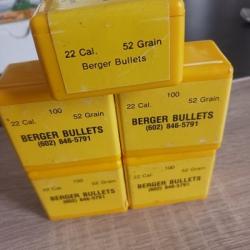Ogives Berger .224 52 gr Match