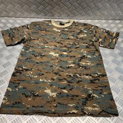 t shirt mil-tec camo digital woodland neuf 11012071